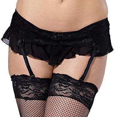 KissMe Straps-String offen "4Ever Young" in schwarz Größe XXL/XXXL