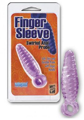 7 x 2 cm Finger Sleeve Swirled Anal Probe purple