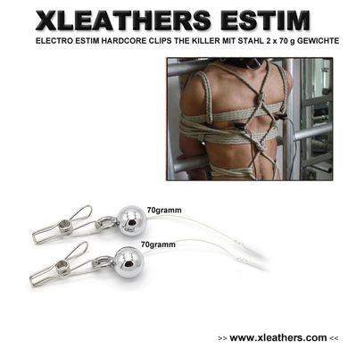 ELECTRO ESTIM HARDCORE CLIPS MIT STAHL 2 x 70 g GEWICHTE