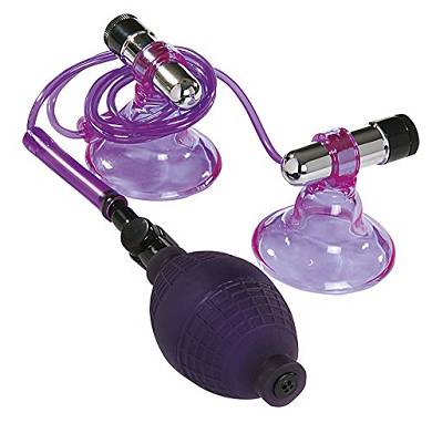 Seven Creations Hi-Beam Brustnippel-Pumpe mit Vibration in lila