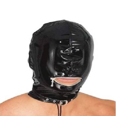 Lack Maske - Geschloen mit Mundffnung und RV