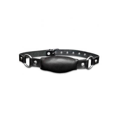 Leder Mundknebel weich schmal schwarz S-L