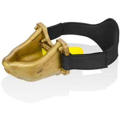 Oxballs Urinal Strap-On Piss-Gag with Yellow Insert - gold