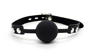 Greenpinecone SM Bondage Fetisch Leder Mundknebel Ballknebel Ball gag - schwarz