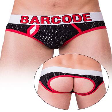 Barcode Mesh backless Sixty 7 - black/red