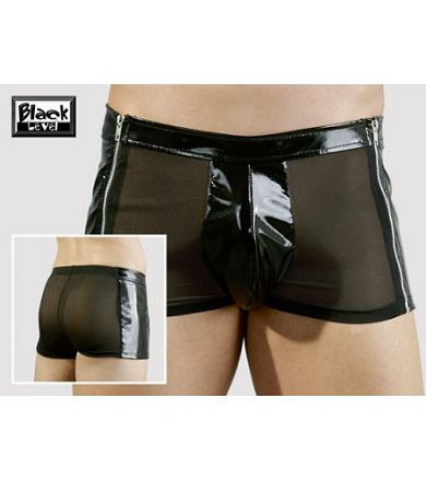 Herren-Lack-Pants mit Powernet schwarz