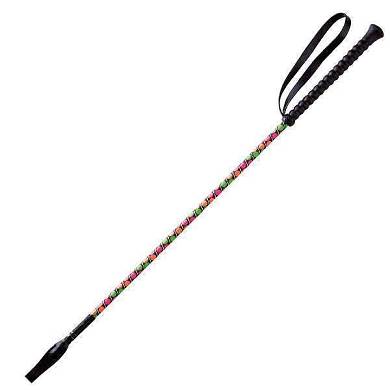 WHIP&GO "Fun Pnktchen" Reitgerte, schwarz, bunte Punkte, 65 cm