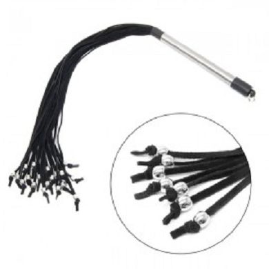 Flogger Schwarz Wildleder Peitsche mit Kugeln
