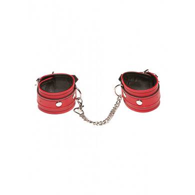 Handschellen mit Kette - in Rot