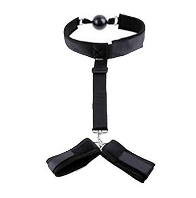 RJE 1 Set Sexy Damen Herren Handfesseln Mundknebel Halsbänder Bondage-Set Sexspielzeu