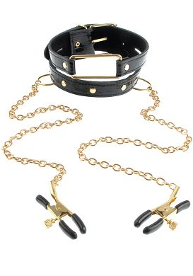 Fetish Fantasy Gold - Collar and Nipple Clamps