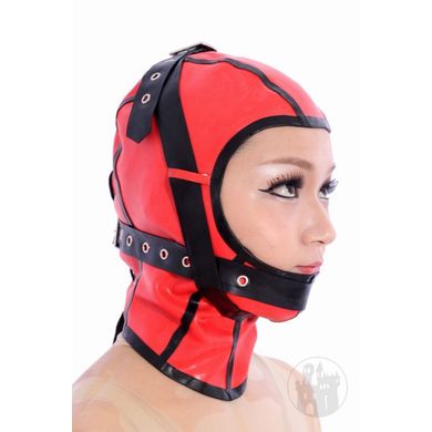 Latex Maske mit Schnallen und Schnürung