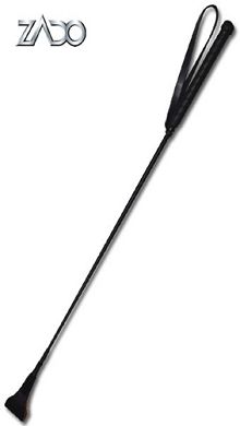 Leder Gerte mit Schlaufe schwarz 65cm