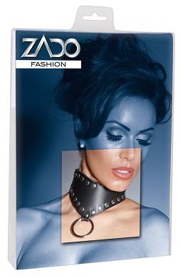 Spitz zulaufende Leder-Halsfessel Studs