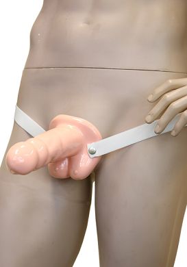 19 x 4,5 cm Flesh Balled Umschnall - Dildo