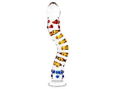 Glasdildo in G-punkt Form 18cm Handarbeit