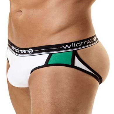 WildmanT Apollo Jock with Cock Ring Underwear White/Green