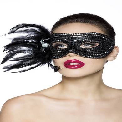 Maske mit Spinne und Pailletten