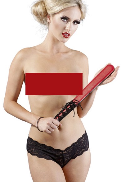 Leder Paddel rot/schwarz