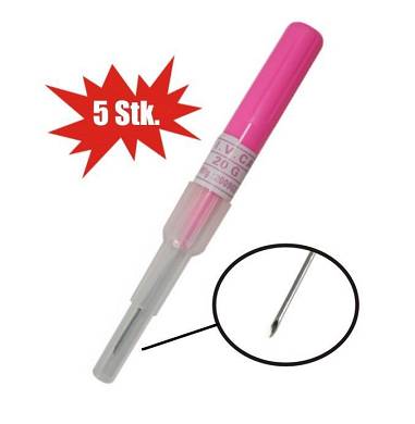 5 Stk. Sterile Profi Piercingnadeln / Piercing-Kanülen 20G Katheter 1.0mm TOP!!!