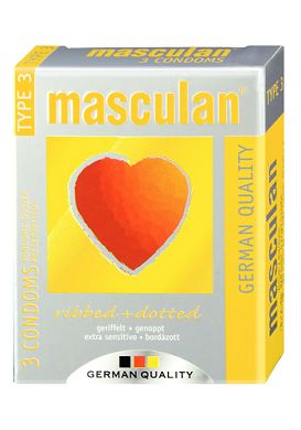 Masculan Kondome Typ3 - gerillt + genoppt 3 Stk.