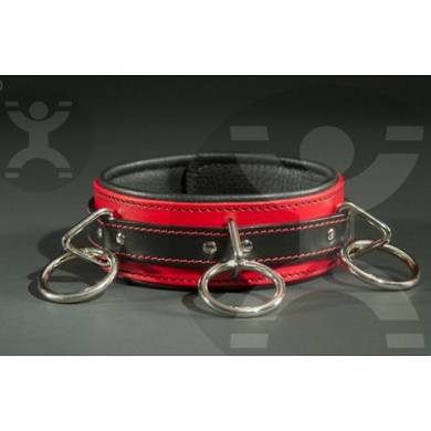 Leder Deluxe Halsband mit Ringen