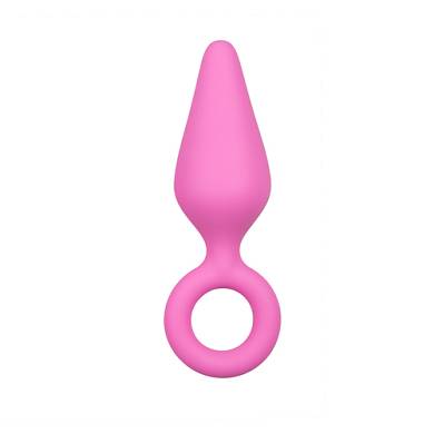 Rosa Analplugs mit Zugring - Gro