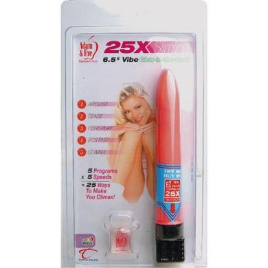 25X Slimline Vibe 6.5? (16.5 cm) Glow-in-the-Dark. Pearlized Pink