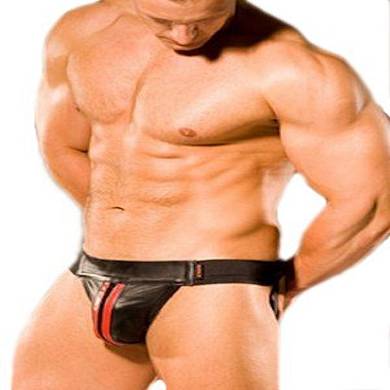 colt-leather-zip-jock---red