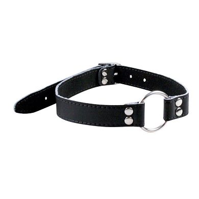 klassischer Metall Ringknebel / Ring-Gag mit verstellbarem Leder Riemen