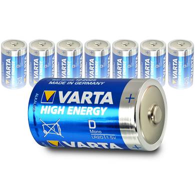 8x VARTA HIGH ENERGY LR20 Batterie 4920 Mono D Alkali 1,5V MN1300 8 Stk