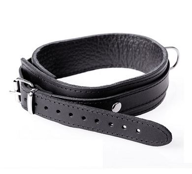 Leder Halsfessel - BLACK - einfach