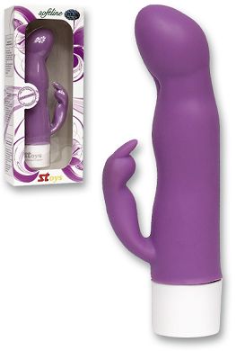 18,5 x 3,5 - 4 cm Vibrator mit Klitoris-Reizarm wasserdicht 12 Speed lila