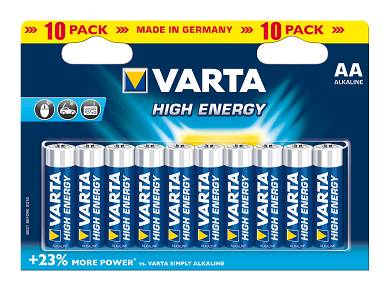 10x Mignon AA LR6 MN1500 VARTA 4906 High Energy Batterien