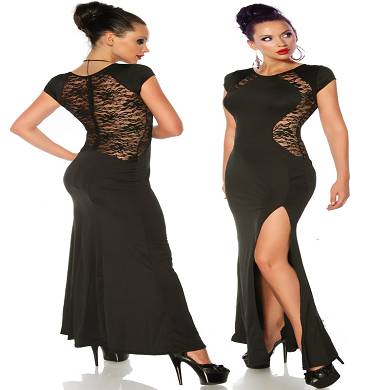 Abendkleid mit Spitzeneinsatz