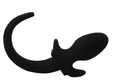 EDD Petplay Buttplug DogTail Gr. M schwarz [ Hundeschwanz Tail Plug TailPlug Dogplug Butt-