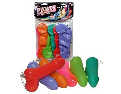 Aufblasbare bunte Penisse - 6 Stck