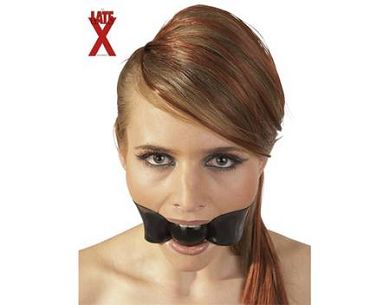 Latex Mundknebel schwarz