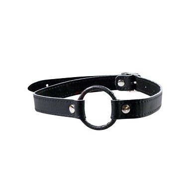 Leder ummantelter Ringknebel / Ring-Gag mit verstellbarem Leder Riemen