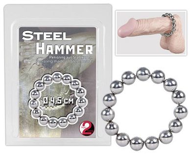 Steel Hammer Penisring aus 15 Edelstahl-Kugeln