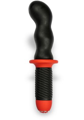 18 x 5 cm Mr. E and Mr. Z Buttplug curved beaded Stick Silikon schwarz/rot