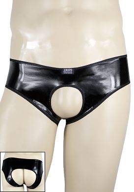 Eros Veneziani Ouvert Lack-Jock in schwarz