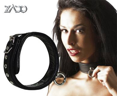 Schwarze Halsfessel mit dekorativem Ring