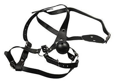 Demarkt Harness mit Ballknebel Mundknebel Beißball und Augenbinde Augenmaske