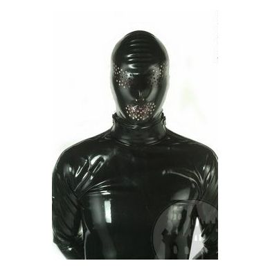 Latex Maske mit RV + Perforationen für Augen u. Mund