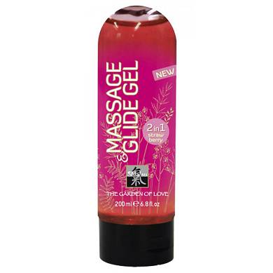 HOT Shiatsu - Massage- und Gleitgel (Erdbeere) - in Rot