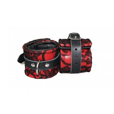 Fufessel Burlesque rot/schwarz