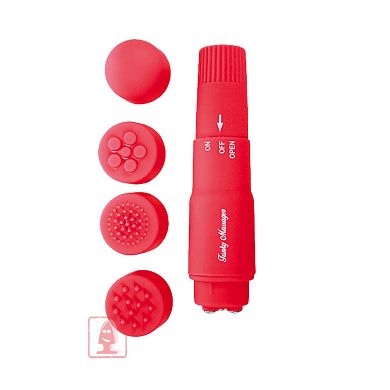 Funky Massager mit 4 Aufstzen - Pink
