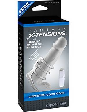 Fantasy X-Tensions by Pipedream PD4132-20 Vibrating Cock Cage Penis Extension - Penis Slee