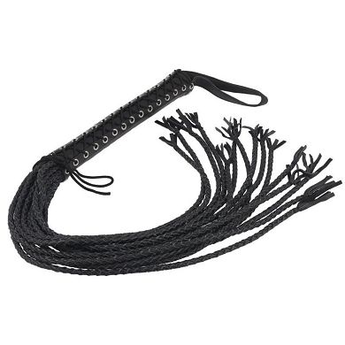 Leder Peitsche 12 Strang BLACK